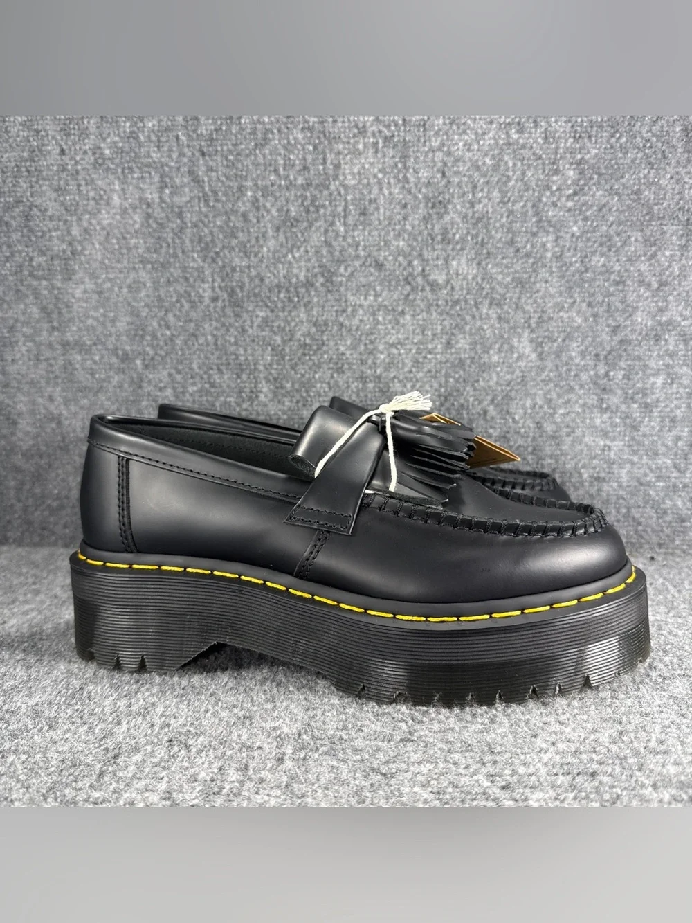 Dr. Martens Loafers Womens 8 Black Adrian Quad Platform Tassel Smooth Leather - Picture 1 of 9